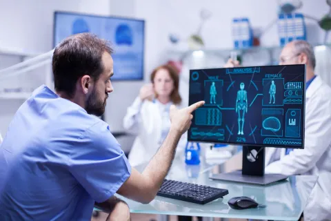 Doctor with Remote Patient Monitoring